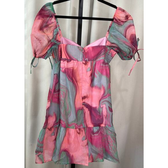 Amanda Uprichard Sicily Mini Dress Mystic Pink Blue Size Small Lightly Worn - Picture 7 of 11